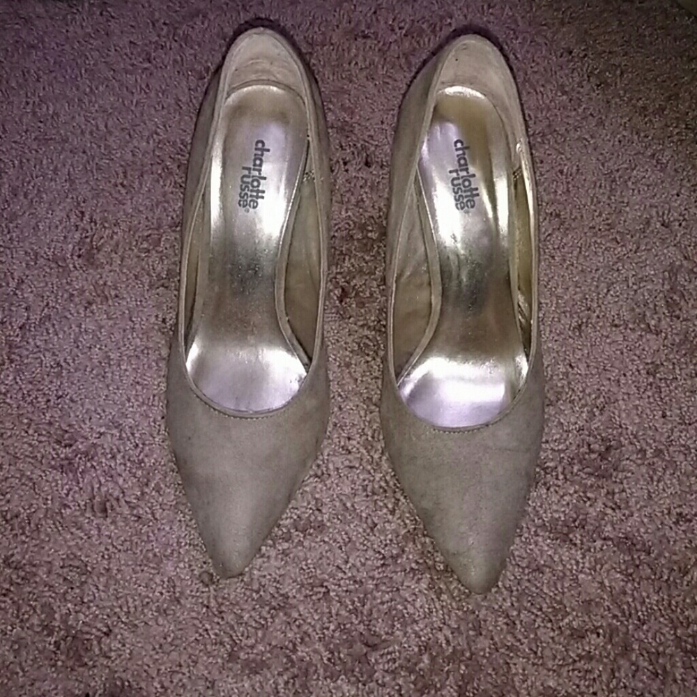 Beige Faux Suede Pumps